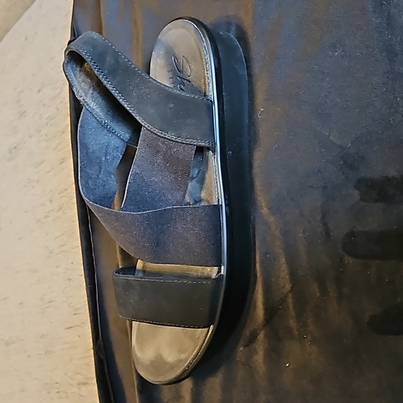 Sketchers luxefoam black suede and elastic  Sandals Size 8 - Picture 3 of 6